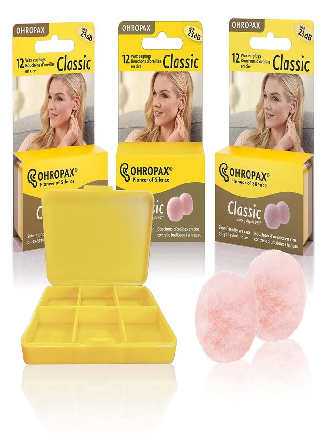 Ohropax Reusable Wax/Cotton Ear Plugs (36 Plugs Total)(1 Travel Carrying Case) - Ear Plugs for Sleeping Noise Cancelling, Swimming, Shooting Ear Protection, and a snoring Solution - Image 1